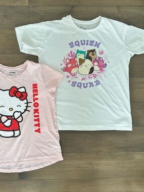 🌞sale 3 for $15 Old  Navy Squish Squad' and Hello Kitty Graphic Tees/ girls XL